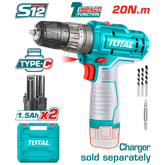 Trapano avvitatore a percussione a batteria 12 V potenza 20 Nm